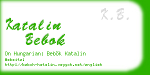 katalin bebok business card