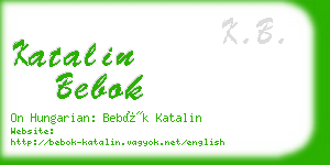 katalin bebok business card